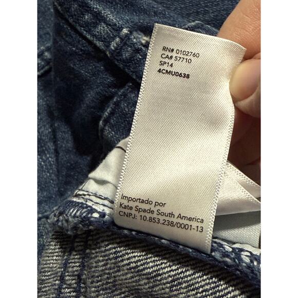 Kate Spade Saturday Jeans Barrel Leg High Rise 100% Cotton Womens 32 Blue Denim - Picture 10 of 10